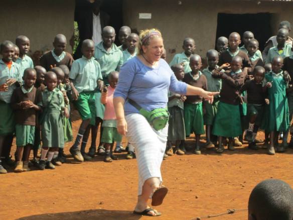 Me teaching the kids the Hokey Pokey!